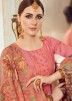 Peach Embroidered Palazzo Suit & Dupatta