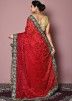red Embroidered Saree In Georgette
