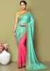 Pink Embroidered Shimmer Saree