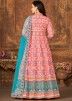 Readymade Pink Printed Art Silk Anarkali Suit