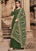 Green Stone Embellished Georgette Palazzo Suit