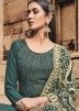 Green Embellished Georgette Palazzo Suit & Dupatta