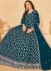 Blue Embroidered Anarkali Suit in Georgette