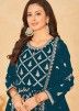 Blue Embroidered Anarkali Suit in Georgette