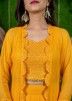 Readymade Yellow Top & Skirt With Embroidered Jacket 