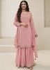 Prachi Desai Pink Embroidered Organza Sharara Suit