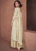 Readymade Cream Embroidered Slit Style Suit