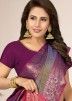Purple Classic Silk Saree In Zari  Woven