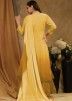 Yellow Thread Embroidered Georgette Front Slit Gharara Suit