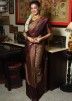 Magenta Heavy Pallu Saree In Silk