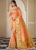 Orange Art Silk Saree With Woven Border