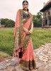 Pink Traditional Style Woven Saree