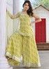 Yellow Readymade Floral Print Palazzo Suit