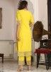 Yellow Readymade Printed Pant Suit Set
