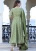 Green Readymade Printed Angrakha Style Suit