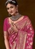 Pink Classic Style Woven Saree