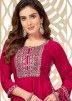 Pink Embroidered Readymade Pant Suit Set