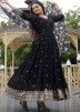 Black Readymade Georgette Embroidered Anarkali Suit