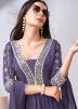 Readymade Purple Embroidered Palazzo Suit