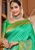 Green Festive Zari Woven Saree In Silk