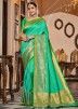 Green Festive Zari Woven Saree In Silk