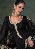 Black  Readymade Embroidered Silk Anarkali Suit