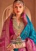 Blue Zari Woven Silk Saree With Blouse