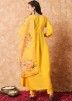 Readymade Yellow Embroidered Anarkali Pant Suit