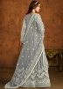 Grey Cord  Embroidered Net Anarkali Suit