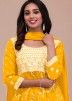 Readymade Yellow Embroidered Flared Suit Set