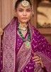 Purple Zari Woven Work Saree & Blouse