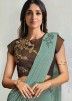 Green Saree With Art Silk Blouse