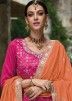 Pink Embroidered Readymade Gharara Suit In Silk