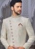 White Embroidered Readymade Groom Sherwani Pant Set