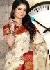 Cream Zari Woven Saree In Kanjivaram Silk