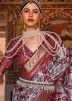 Magenta Silk Saree In Zari Woven Work