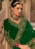 Green Embroidered Anarkali Velvet Suit Set