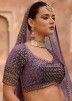 Purple Embroidered Bridal Lehenga Choli