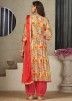 Multicolored Readymade Anghrakha Style Pant Suit In Print