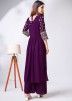 Readymade Georgette Palazzo Suit In Purple 
