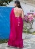 Pink Ruffle Style Georgette Saree