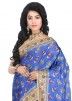 Blue Saree in Pure Tussar Silk