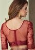 Maroon Embroidered Saree In Silk