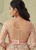Peach Embroidered Saree In Silk