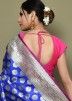 Blue & Pink Half N Half Saree In Kanjivaram Silk