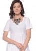 White Readymade Flared Dress In Cotton