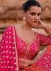 Pink Embroidered Readymade Anarkali Suit In Georgette