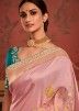 Pink Dola Silk Saree In Sequins Embellishment