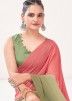 Shaded Green & Pink Georgette Saree