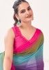 Multicolor Georgette Saree With Blouse